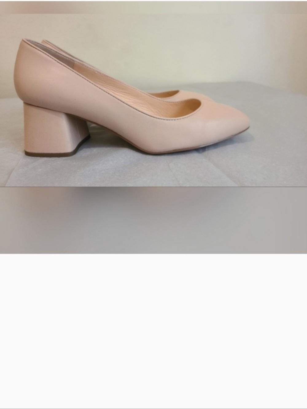 J. Crew Nude Blush Leather Block Heel Pumps - Picture 4 of 15